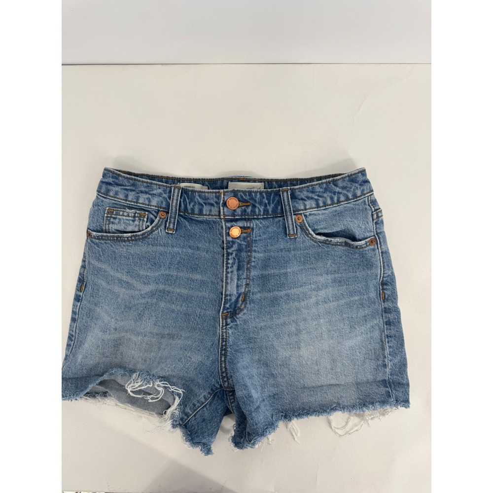 Universal Thread Womens Vintage Midi Denim Shorts Light Wash Blue Sz 6